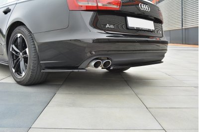 Накладка сплиттер на задний бампер на Audi A6 C7 Avant